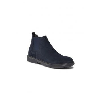 Botine cu glezna joasa barbati  U16DCC-00022 - Piele naturala - Bleumarin