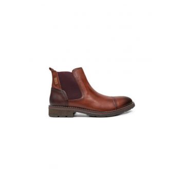 Botine cu glezna joasa pentru barbati  M2M-8022C1 - Piele naturala - 45 EU - Maro