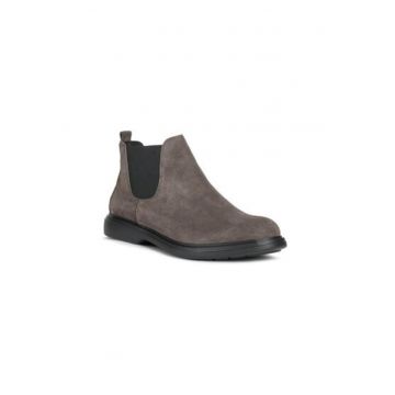 Botine cu glezna joasa pentru barbati  U16DCC-00022 - Piele naturala - Kaki