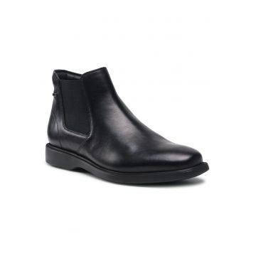 Botine cu glezna joasa pentru barbati  U64N1B-00043 - Piele naturala - Negru