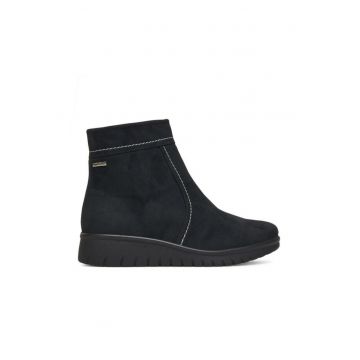 Botine dama -  piele naturala - negru - stil minimalist