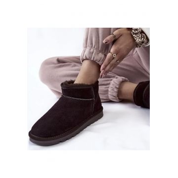 Ghete cafeniu inchis din piele naturala W5821 118 14097