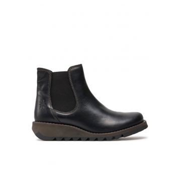 Ghete dama  197478101 - Piele naturala/Textil - Negru