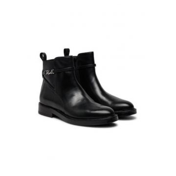 Ghete dama pana la glezna -  304501814 - piele naturala - negru -