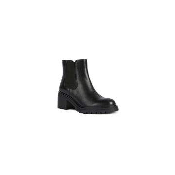 Ghete dama -  Piele/Cauciuc - Negru -