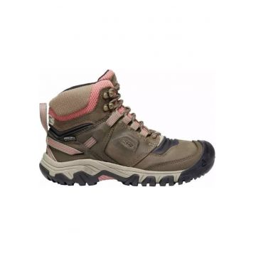 Ghete de trekking pentru femei -  Piele naturala/Textil - Maro/Roz