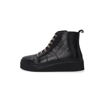 Ghete din piele cu talpa wedge