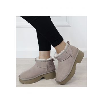 Ghete kaki deschis din piele naturala W5878 114 18279
