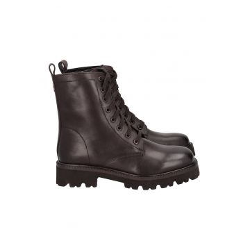 Bocanci de piele cu fermoar