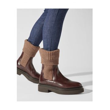 Botine dama  27551382 - Piele naturala - 38 EU - Maro