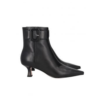 Botine de piele cu varf ascutit