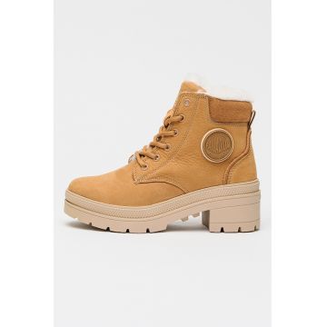 Botine din piele cu toc masiv