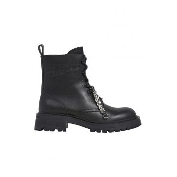 Cizme din piele cu fermoar