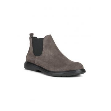 Ghete Chelsea barbati -  piele intoarsa - gri - confortabile