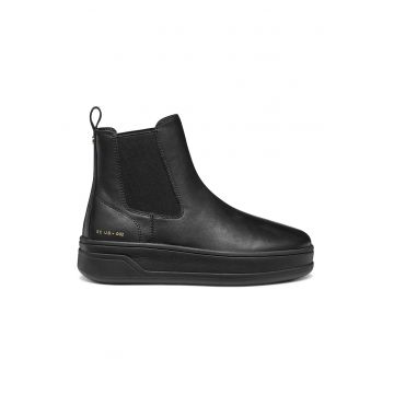 Ghete Chelsea de piele cu platforma