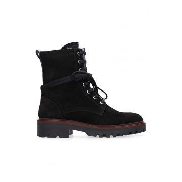 Ghete demi-wedge de piele intoara