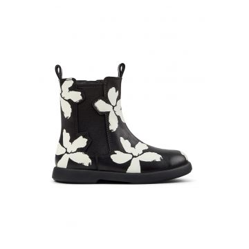 Ghete din piele cu imprimeu floral
