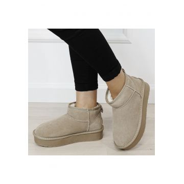 Ghete kaki deschis din piele naturala NN604 116 18315
