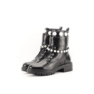 Ghete negre cu perle Denisa 117 6712