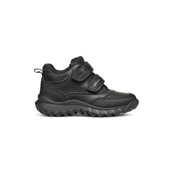 Pantofi sport mid-cut de piele ecologica cu velcro Pantofi sport mid-cut de piele ecologica cu velcro