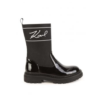 Cizme mid-calf cu logo