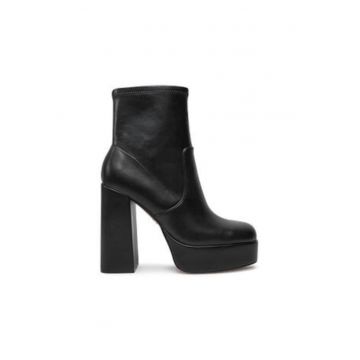 Botine dama -  piele ecologica - negru - toc inalt Botine dama -  piele ecologica - negru - toc inalt