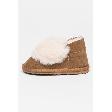 Cizme joase din piele intoarsa cu garnituri din blana sintetica Toddle Mintaro