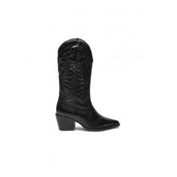 Ghete  cowboy - piele naturala - negru - Negru
