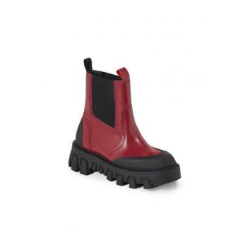 Ghete dama -  Chelsea - piele naturala - rosu/negru Ghete dama -  Chelsea - piele naturala - rosu/negru