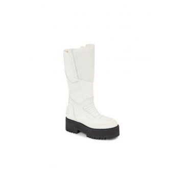 Ghete dama -  piele naturala - alb - Ghete dama -  piele naturala - alb -