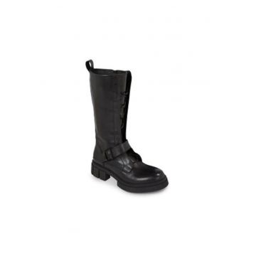 Ghete dama -  piele naturala - negru - Ghete dama -  piele naturala - negru -