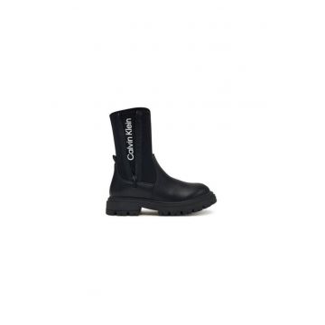 Ghete pentru fete -  negru - material textil Ghete pentru fete -  negru - material textil