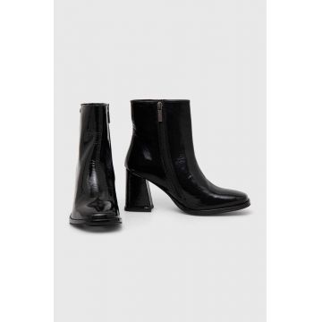 Answear Lab cizme de piele femei, culoarea negru, cu toc drept