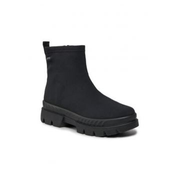 Botine dama -  pana la glezna - negru - material sintetic