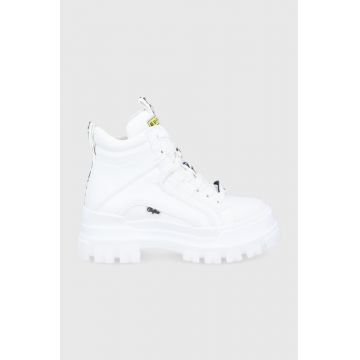 Buffalo Bocanci femei, culoarea alb, cu platformă