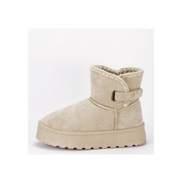 Cizme scurte bej imblanite DAY9058 116 16205