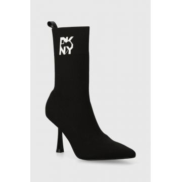 Dkny botine Sansa femei, culoarea negru, cu toc cui, K2490325 Dkny botine Sansa femei, culoarea negru, cu toc cui, K2490325