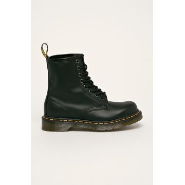 Dr. Martens bocanci de piele 1460 Nappa culoarea negru, cu toc plat 11822002