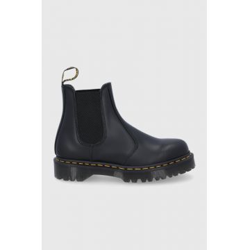Dr. Martens ghete Chelsea de piele femei, culoarea negru, cu platformă 26205001-Black.Smoo