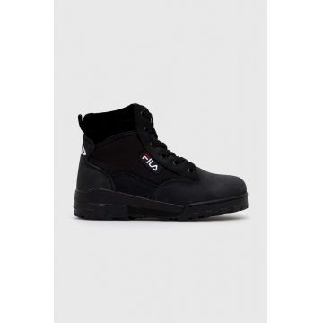 Fila bocanci Grunge femei, culoarea negru, cu platforma
