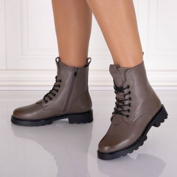 Ghete dama Imblanite Gri din Piele Ecologica Ajonya