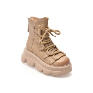 Ghete GRYXX bej, 19698, din piele naturala