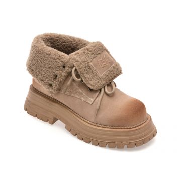 Ghete GRYXX bej, 3122, din piele intoarsa