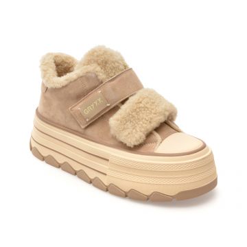 Ghete GRYXX bej, 624D150, din piele intoarsa