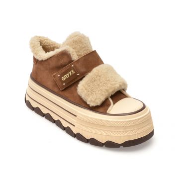 Ghete GRYXX maro, 624D150, din piele intoarsa