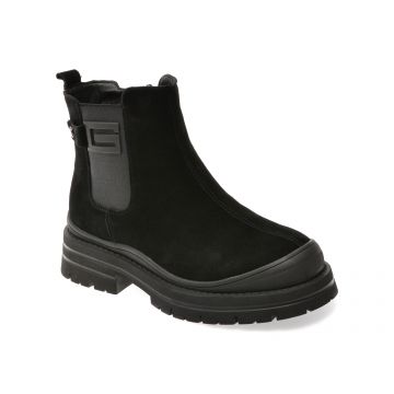 Ghete GRYXX negre, 5214, din piele intoarsa