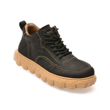 Ghete GRYXX negre, 80017, din piele naturala