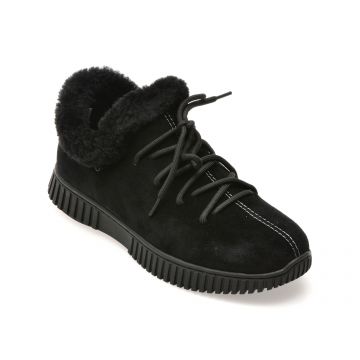 Ghete GRYXX negre, B201, din piele intoarsa
