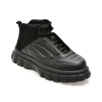 Ghete GRYXX negre, LN39, din piele naturala