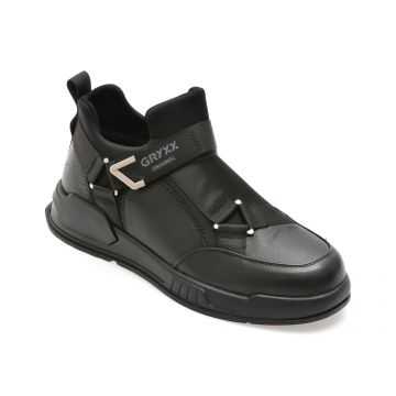 Ghete GRYXX negre, LN55, din piele naturala